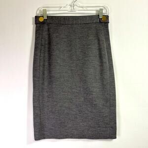 Diane Von Furstenberg Wool Charcoal Pencil Skirt Size 10 RR0846